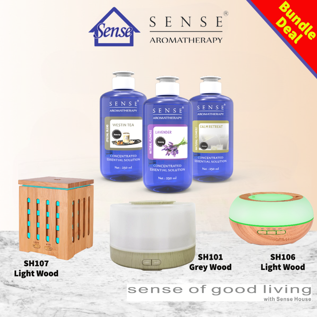 Aromatherapy Diffuser - SH101 | SH106 | SH107 | SH121 + SENSE Water Based Essential Oil - The Sense House