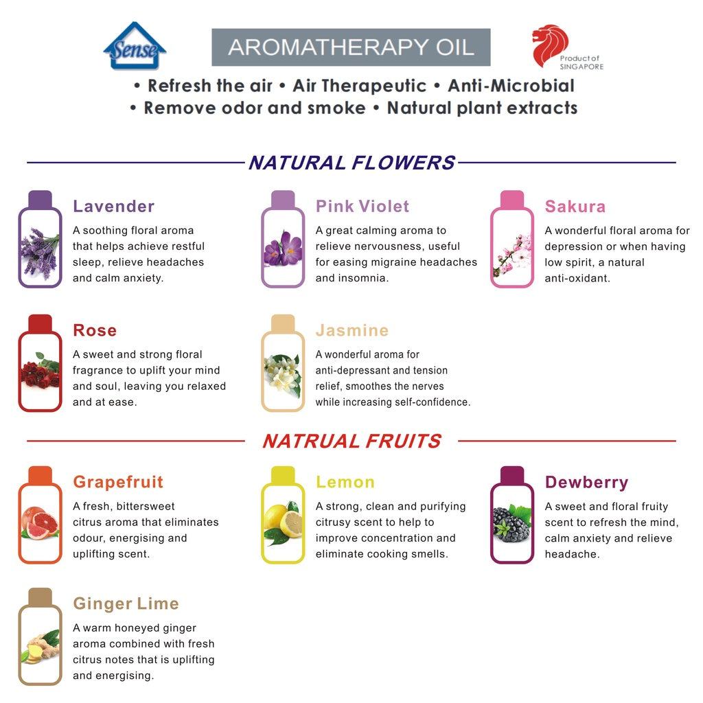 Aromatherapy Diffuser - SH101 | SH106 | SH107 | SH121 + SENSE Water Based Essential Oil - The Sense House