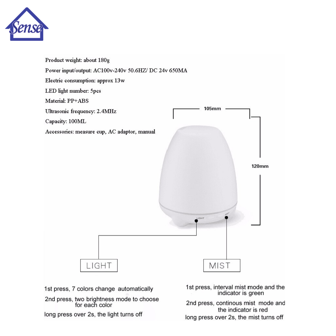 Ultrasonic Aroma Diffuser (SH40) - The Sense House 